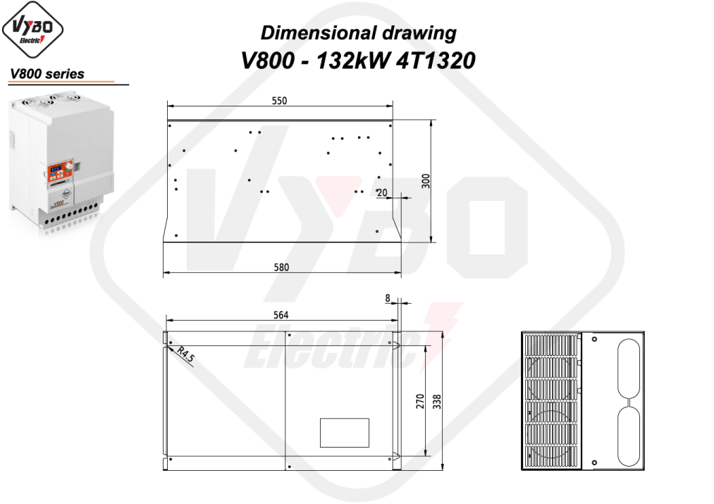 Rysunek wymiarowy V800 4T1320