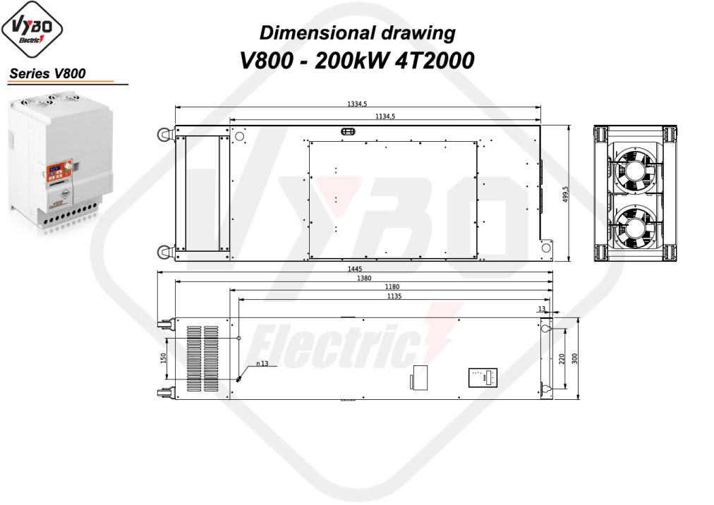 Rysunek wymiarowy V800 4T2000