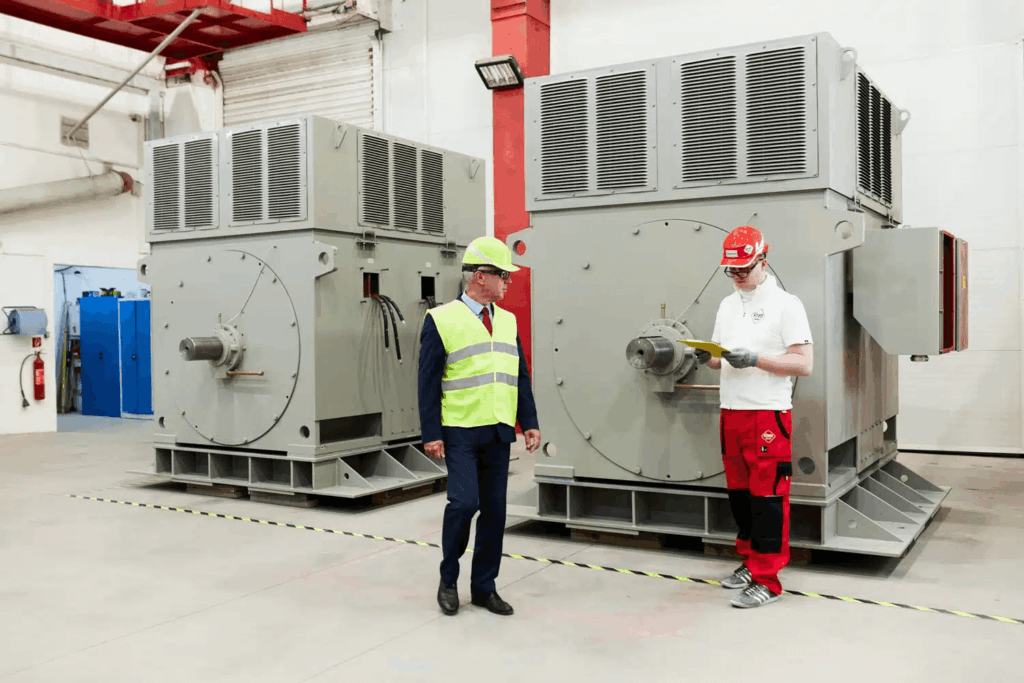 3 szt. Specjalne silniki elektryczne HV dwubiegowe H27RG 1700/1000 kW do wentylatora spalin